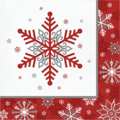 Creative Converting Red Snowflake Lunch Napkins 16ct | Christmas
