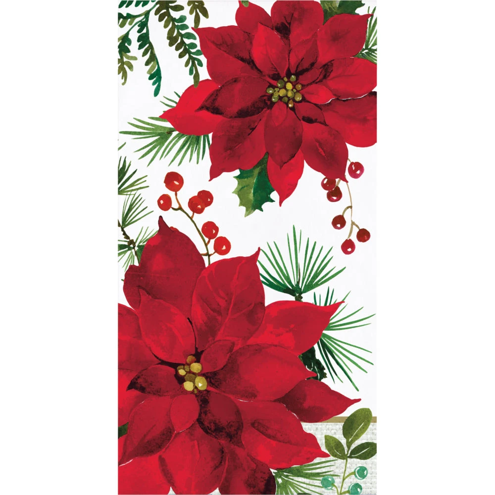Creative Converting Poinsettia Guest Towel Napkins 16ct | Christmas 1 Creative Converting Poinsettia Guest Towel Napkins 16ct | Christmas