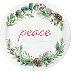 Creative Converting Peace 7in Paper Plates 8ct | Christmas