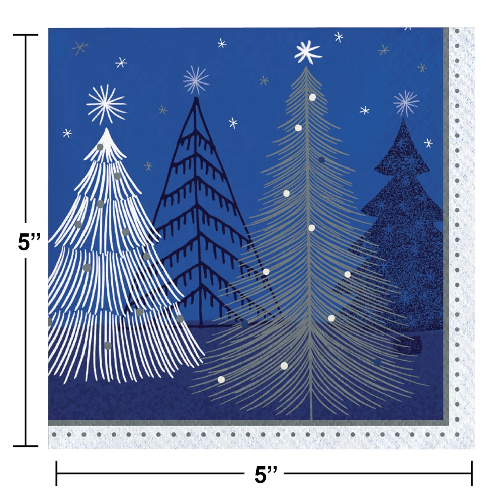 Creative Converting Snowfall Beverage Napkins 16ct | Christmas 2 Creative Converting Snowfall Beverage Napkins 16ct | Christmas - Image 2