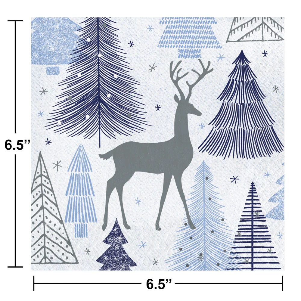 Creative Converting Snowfall Lunch Napkins 16ct | Christmas 2 Creative Converting Snowfall Lunch Napkins 16ct | Christmas - Image 2