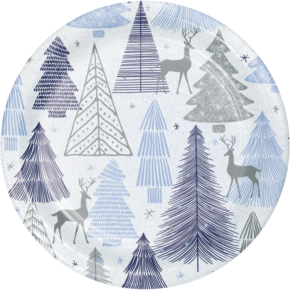 Creative Converting Snowfall 7in Paper Plates 8ct | Christmas 1 Creative Converting Snowfall 7in Paper Plates 8ct | Christmas