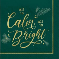 AMSCAN Calm & Bright Luncheon Napkins 16ct | Christmas