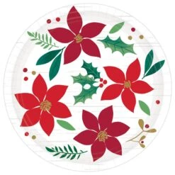 AMSCAN 7in Christmas Wishes Round Plates 8ct | Christmas