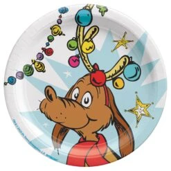 AMSCAN Grinch Round 7in Plates 8ct | Christmas