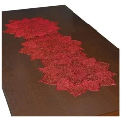 AMSCAN Poinsettia Table Runner | Christmas