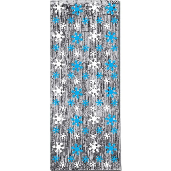 Snowflake Metallic Curtain | Christmas 1 Snowflake Metallic Curtain | Christmas