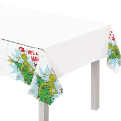 AMSCAN The Grinch Plastic Table Cover | Christmas