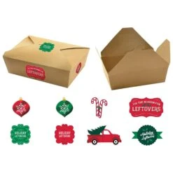 AMSCAN Traditional Christmas Leftover Containers 5ct | Christmas