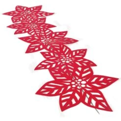 AMSCAN Poinsettia Die-Cut Table Runner | Christmas