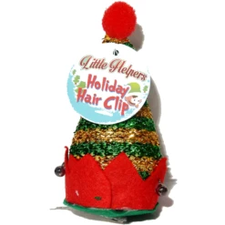 Little Helpers Holiday Hair Clip -DM (X-CLIP) | Christmas -Halco Holiday Shop dm merchandising mini santa elf christmas hat hair 2